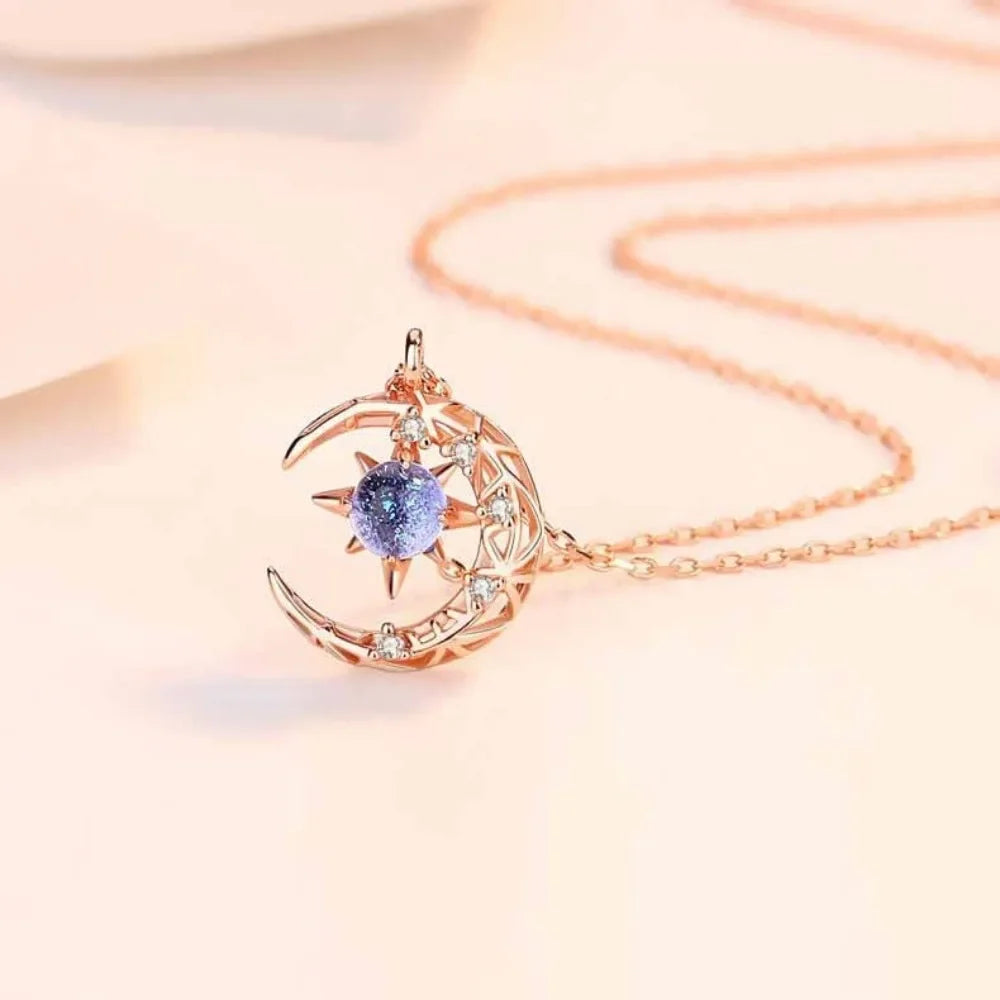 Magic Sun and Moon Necklace with Moonstone