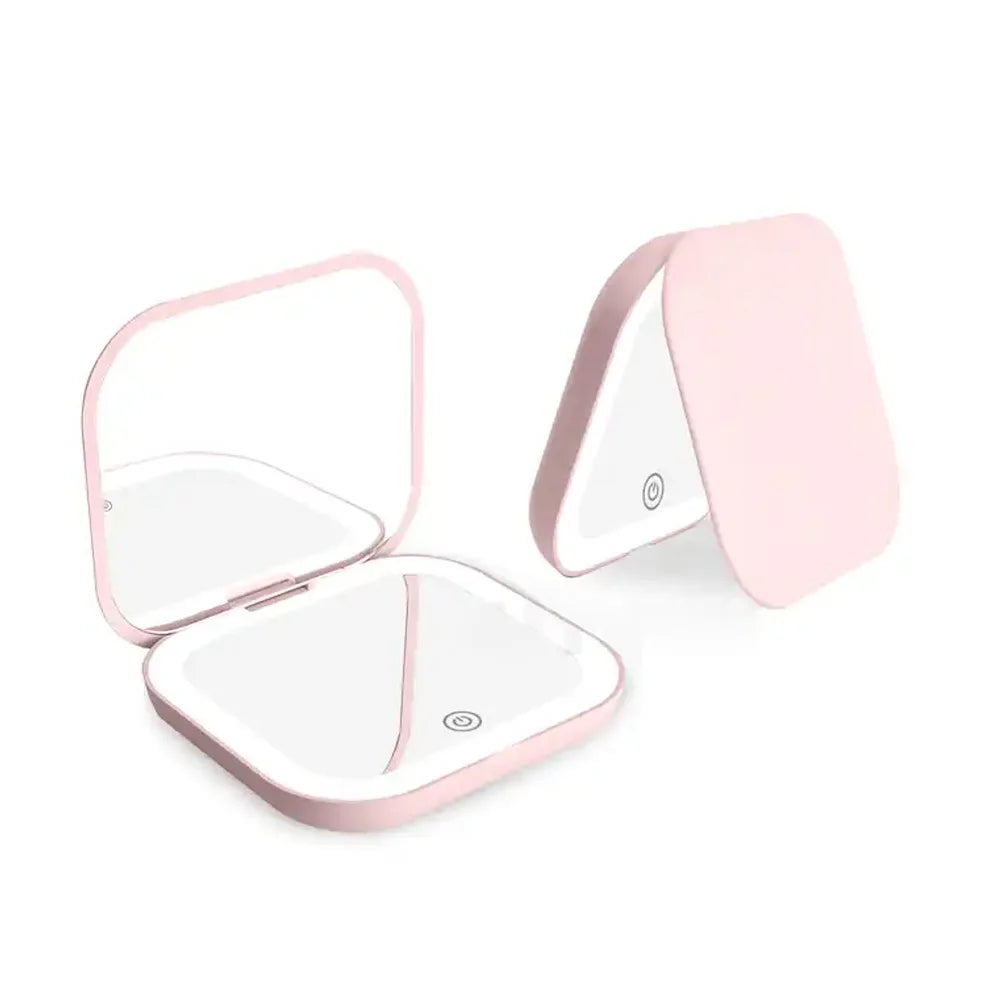 Portable 2X Lighted Makeup Mirror