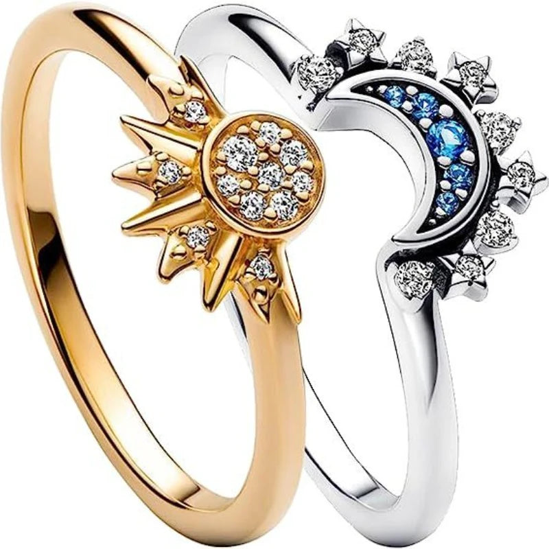 Sun and Moon Celestial Ring Set