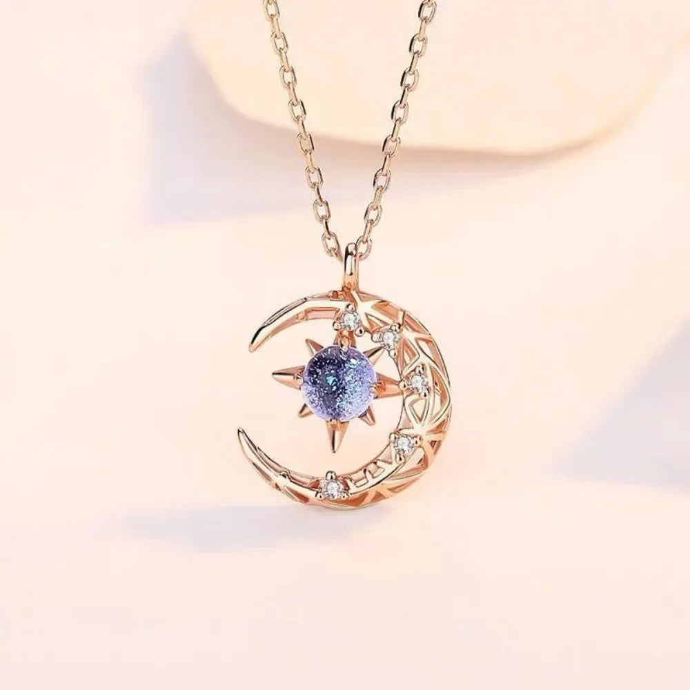 Magic Sun and Moon Necklace with Moonstone