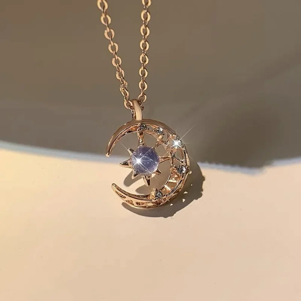 Magic Sun and Moon Necklace with Moonstone